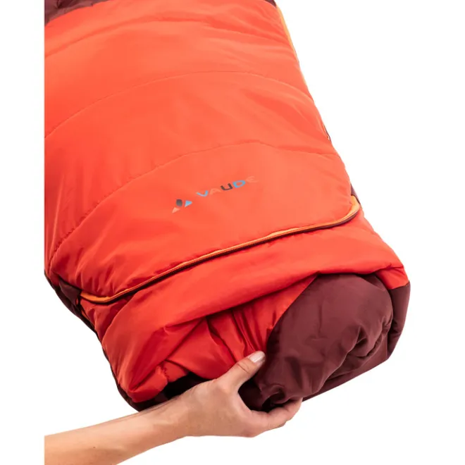 New Vaude Alpi Kids Sleepingbag Adjust 400 II SYN Zip Left dark cherry