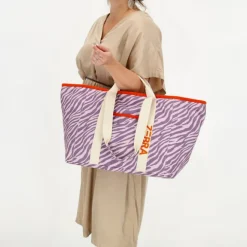 Hot Zebra Trends Elise Beachbag lila zebra